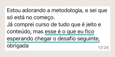 Depoimento de participante do desafio