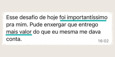 Depoimento de participante do desafio
